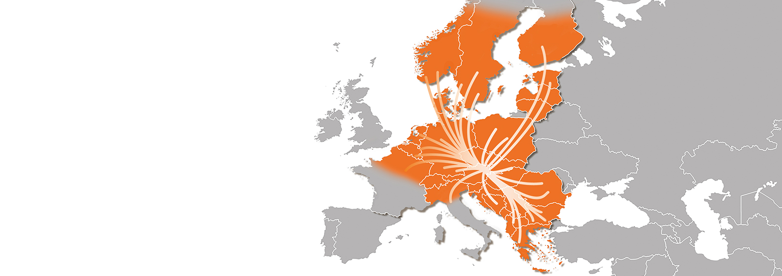 Corridor UnitCargo Transport Europe Scandinavia Balkans Middle East Orange Grey